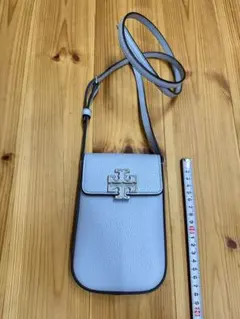 [日本未発売] 新品未使用 TORY BURCH レザースマホショルダー ブルー
