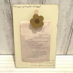 ナチュラルインテリア雑貨　お花クリップ　英字プレート