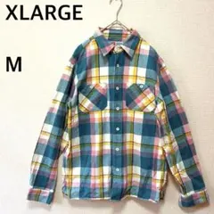 XLARGE エクストララージ ネルシャツ ワイシャツ チェック柄 カラフル M