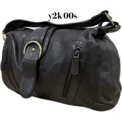 y2k 00s レザーバッグ ワンショルダーバッグ archive シボ革