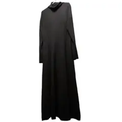 人気希少★UNIQLO :C　黒/Ｌ　スムーススフレフレアワンピース