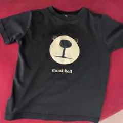 mont-bell クマ顔プリント Tシャツ 黒