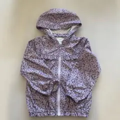 ウインドブレーカー　ナイロンジャケット　花柄フード付き