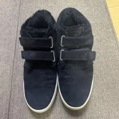 ブラックスエード ファー付きブーツ
