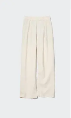 UNIQLO リネンブレンドタックワイドパンツ