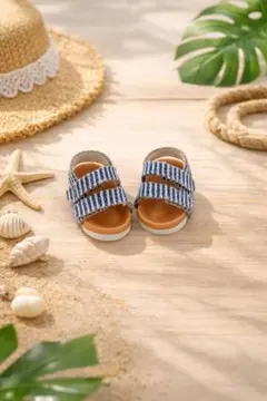 ドール用 ブルーストライプサンダルスタンダードサイズ オビツ11 ねんどろいど