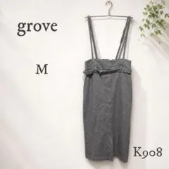 groveジャンパースカートMグレーチェック大人可愛い春夏のサムネイル