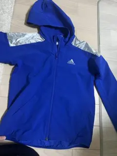 adidas フード付き 130 青　サッカー
