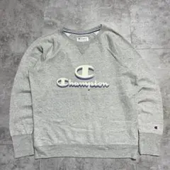 Champion スウェット グレー スクリプトロゴ ヴィンテージ風 前V
