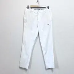 パ*ル様 PUMA プーマ テーパードパンツ ホワイト ゴルフ L ホワイト メ