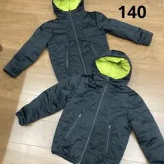 フード付き薄手ダウンコート/140/黒/双子/バラ売り可