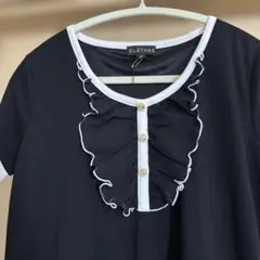 CLATHAS 黒 半袖 ひざ丈ワンピースのサムネイル