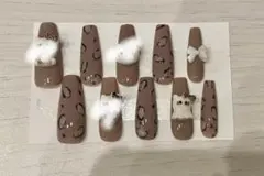 ハローキティネイルチップ レオパード柄ネイルチップ ネイルチップ ギャルネイル