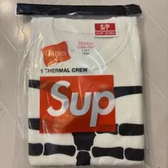 Supreme Hanes Bones Thermal Crew White S