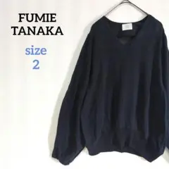 フミエタナカ　シアートップス　シフォン　ブラウス　シースルー　黒　プルオーバー