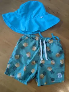 ベビー 水着 帽子 セット UPF50+ 6〜18ヶ月 男の子 パイナップル柄