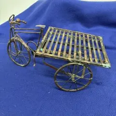 木製三輪車型花かご りんごの木 天然素材 使用用途多数 ハンドメイド 