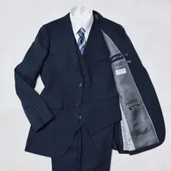 ORIHICA オリヒカ 3ピース スーツ ストライプ ネイビー XL ビジネス