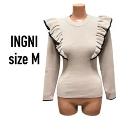 INGNI 配色 フリル ニット