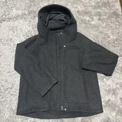 GU ジーユー コージーメルトンショートフーディコート ダークグレー M