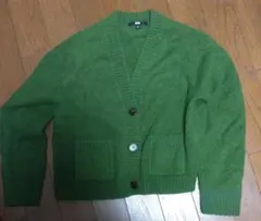UNIQLO グリーン カーディガン スフレヤーン
