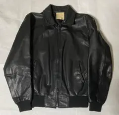 TOP MADE 日本製 レザー ブルゾンジャケット ブラック 黒 ヴィンテージ