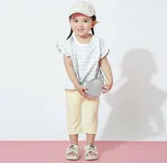 【新品】プティマイン　スマイルシリーズ　カプリパンツ　100 イエロー