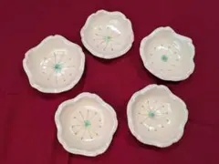 可愛い小皿 5枚セット 花びら型 豆皿 醤油皿 アクセサリートレイ