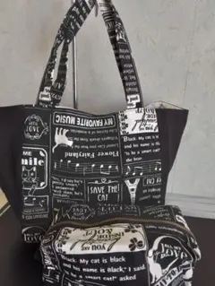 ハンドメイド　タウンバックとポーチ 2点セット