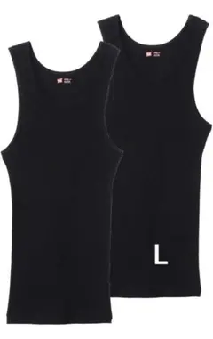 【L】 Hanes タンクトップ 2枚組 綿100% 柔らかい 肌触り メンズ