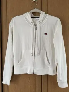 TOMMY HILFIGER ホワイト フルジップパーカー XS 美品