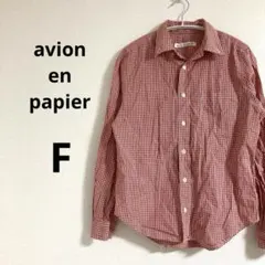 紙飛行機 メンズ 長袖 チェック柄 シャツ 赤 日本製 綿100%