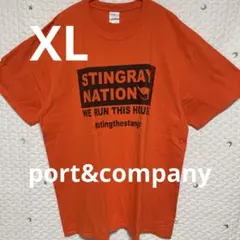 アメカジ　古着　Tシャツ オレンジ　半袖　XL PORT&COMPANY