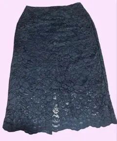 GUブラックレースタイトスカート ひざ丈