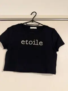 Chico etoile パールロゴ 半袖Tシャツ ブラックのサムネイル