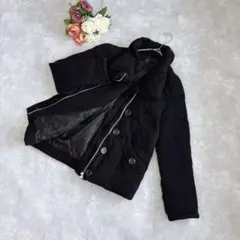 良品✨アズールバイマウジー（M）中綿ジャケット ボリュームネック ブラック 黒