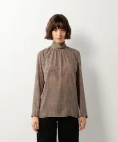 美品Steven Alan ダイアモンドパターンハイネックブラウスM手洗い可能のサムネイル