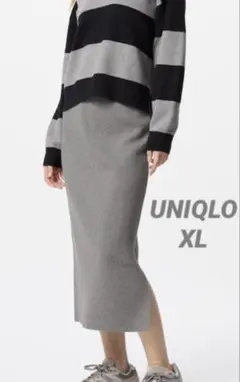 UNIQLO スムースコットンスカートグレー XL