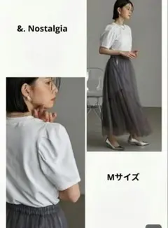 &. Nostalgia パフスリーブTシャツ ホワイト Mのサムネイル