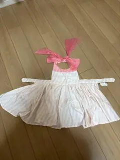 MARLMARL 食事エプロン　ピンクストライプ　80-90