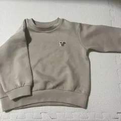 リス刺繍 ベージュ トレーナー 100cm