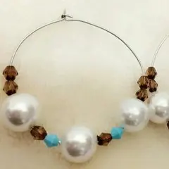 秋冬♪パールビーズフーブピアス☆