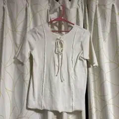 AUNT MARIE'S 半袖 リブTシャツ ホワイトのサムネイル