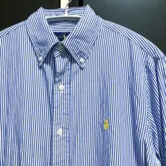 ⭐️美品　Ralph Lauren ボタンダウンシャツ 青白ストライプ