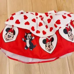 しまむら　リトシー　ミニーマウス ハート柄 フリルスカート 90cm 美品
