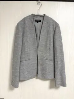 LAUTREAMONT BLACK ノーカラージャケット 40 グレーラメ