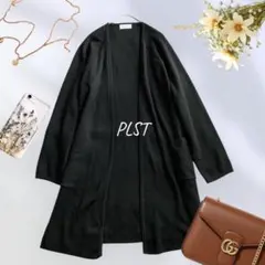 932＊プラステ【M】カーディガン　ロング　ブラック　シンプル　ポケット　着回し