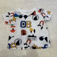 半袖Tシャツ 総柄 ホワイト