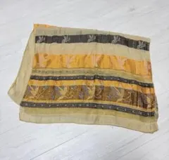 花柄刺繍ストール オレンジ イエロー　エスニック