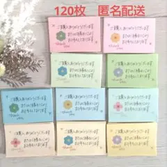 120枚 手書きサンキューカード サンクスメモ フラワー 花柄 カラフル